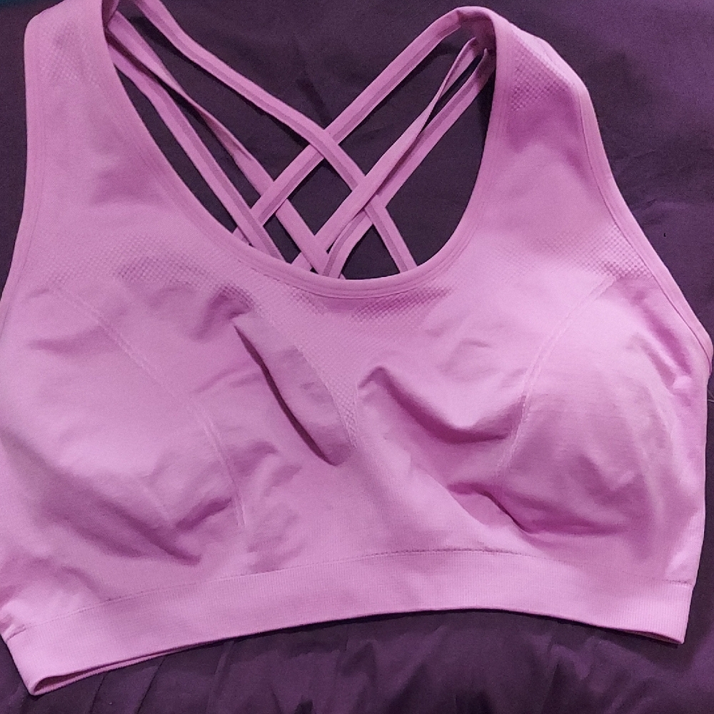 Adrienne Vittadini Lavender Crisscross Sports Bra